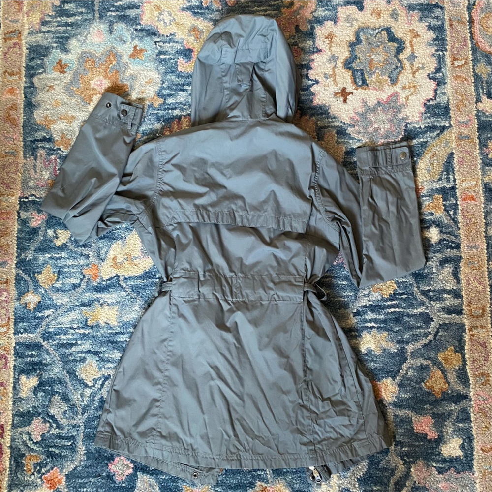 Columbia Hooded Trench Coat in Charcoal Gray - Picture 4 of 13